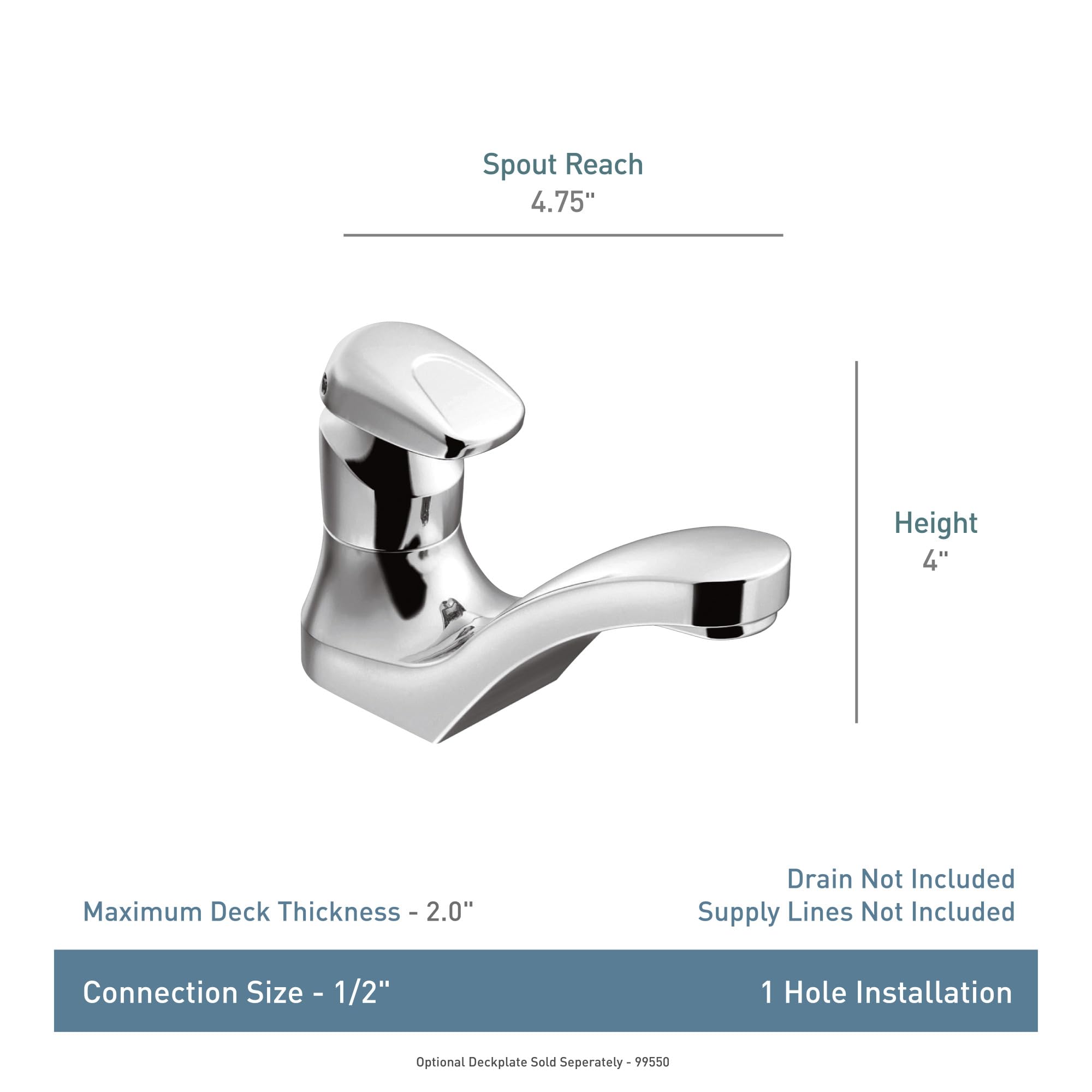 Moen Commercial Chrome M-Press Single-Mount Metering Bathroom Sink